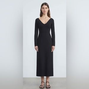NWT Viscose Crepe Jersey Portrait Neck Dress